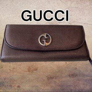 Gucci Brown Leather Continental Wallet